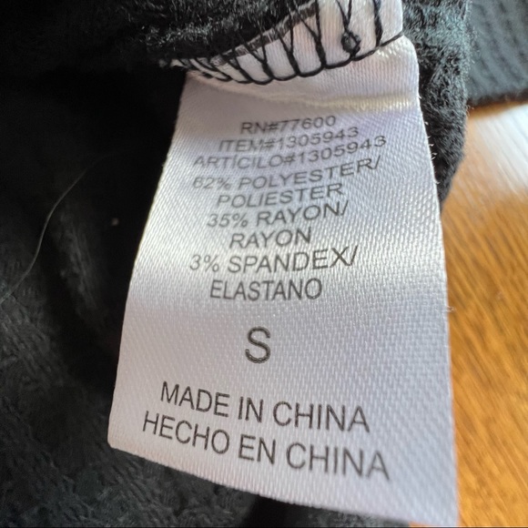 ⭐️ Chaser Black Button Cuff Waffle Weave Thermal Long Sleeve Scoop Neck SMALL - Picture 8 of 10